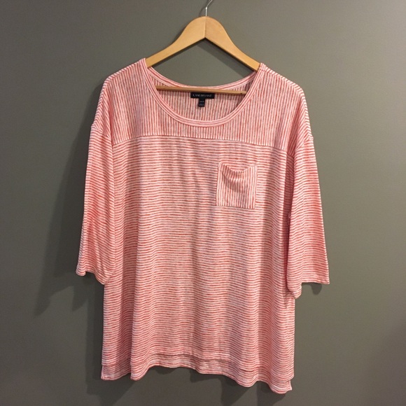 Lane Bryant Tops - Lane Bryant Striped Pocket Shirt Size 18 20